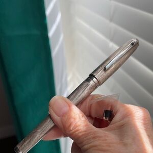 Great, Working , French Made PEN , Vintage ST Dupoint as is , Silver plated.